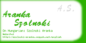 aranka szolnoki business card
